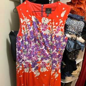 Adrianna Papell Orange and Purple Dress